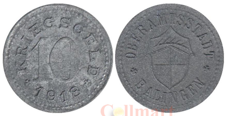  Германия. Балинген. 10 пфеннигов 1918 год. Нотгельд. 