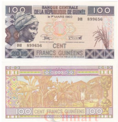 Бона. Гвинея 100 франков 2015 год. Женщина. (Пресс)