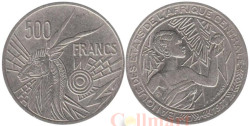 Центральная Африка (BEAC). 500 франков 1977 год. Антилопа. Женщина. (D - Габон)