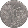  Центральная Африка (BEAC). 500 франков 1977 год. Антилопа. Женщина. (D - Габон) 