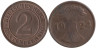  Веймарская республика. 2 рентенпфеннига 1924 год. (G) 