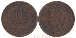 Франция. 10 сантимов 1887 год.