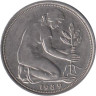  ФРГ. 50 пфеннигов 1989 год. (D) 