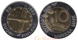 Финляндия. 10 марок 1995 год. Вступление Финляндии в Европейский союз.