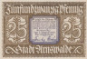  Бона. Германия (Польша). Арнсвальде (Хощно) 25 пфеннигов 1920 год. Нотгельд. (XF) 