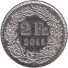  Швейцария. 2 франка 2011 год. Гельвеция. 
