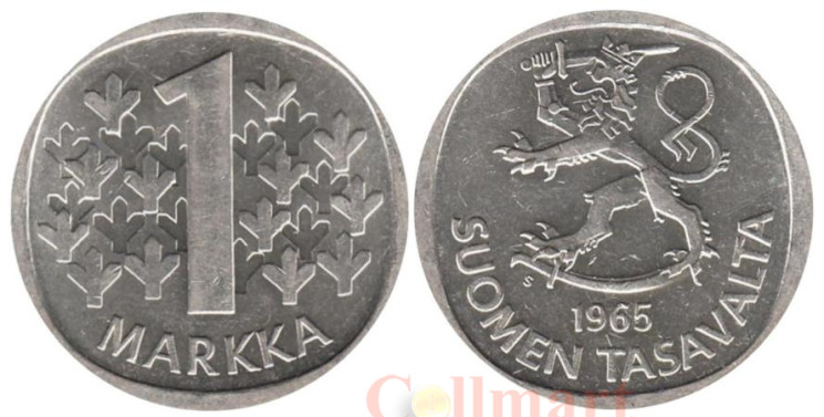  Финляндия. 1 марка 1965 год. 