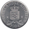  Нидерландские Антильские острова. 1 цент 1984 год. Герб. 