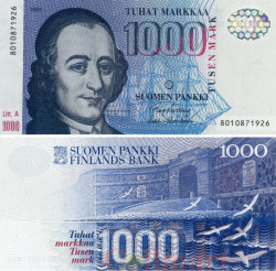 Бона. Финляндия 1000 марок 1986 год. Андерс Чудениус. (XF)