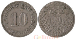 Германская империя. 10 пфеннигов 1899 год. (J)