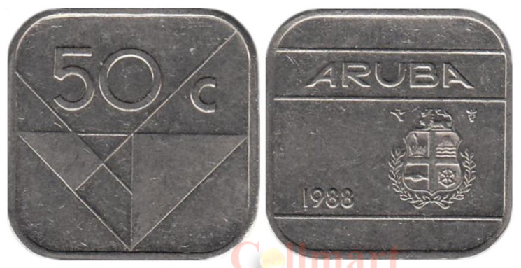  Аруба. 50 центов 1988 год. 