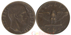 Италия. 5 чентезимо 1941 год. Король Виктор Эммануил III.