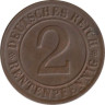  Веймарская республика. 2 рентенпфеннига 1924 год. (D) 