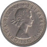  Великобритания. 6 пенсов 1966 год. 