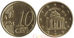 Сан-Марино. 10 евроцентов 2015 год. Базилика Сан-Марино. (BU)