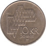  Норвегия. 10 крон 2001 год. Король Харальд V. 