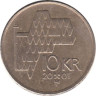 Норвегия. 10 крон 2001 год. 