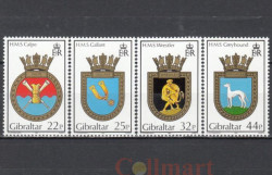 Набор марок. Гибралтар 1990 год. Военно-морские гербы, 9-я серия. (4 марки)