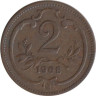  Австрия. 2 геллера 1908 год. 