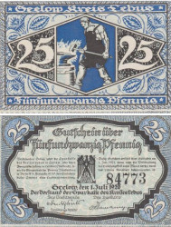 Бона. Германия. Лебус 25 пфеннигов 1920 год. Нотгельд. (XF)