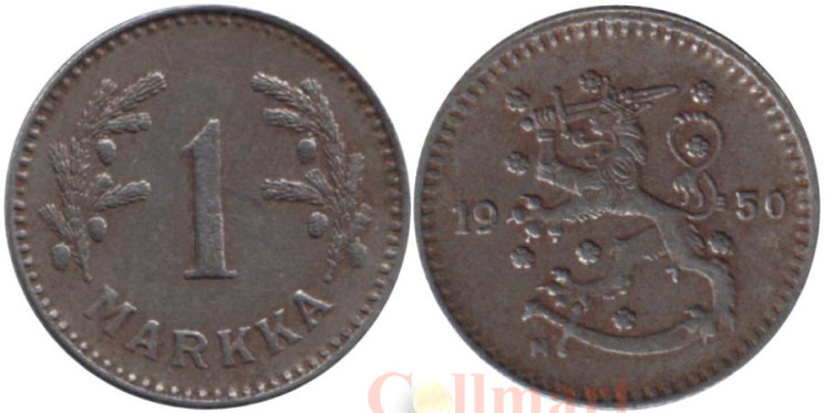  Финляндия. 1 марка 1950 год. (железо) 