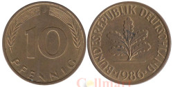 ФРГ. 10 пфеннигов 1986 год. (J)