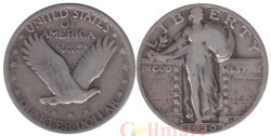 США. 25 центов 1930 год. 25 центов со стоящей Свободой. (S)