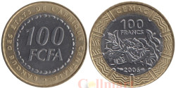 Центральная Африка (BEAC). 100 франков 2006 год. Растения.