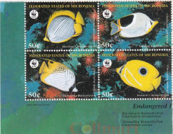 Набор марок. Федеративные Штаты Микронезии. Рыба Всемирного фонда дикой природы. 4 марки.