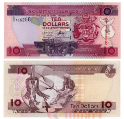 Бона. Соломоновы острова 10 долларов 2005 год. Ткачиха. (Пресс)