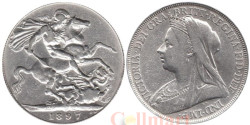 Великобритания. 1 крона 1897 год. Королева Виктория. (LXI)