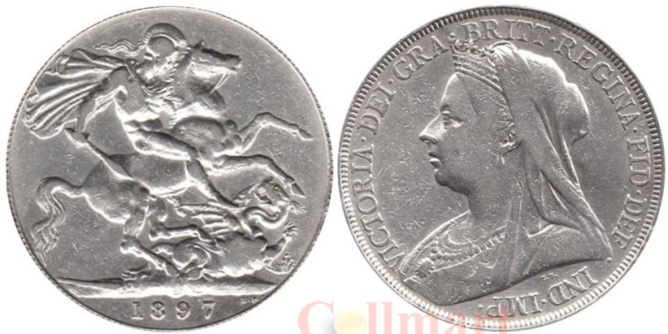  Великобритания. 1 крона 1897 год. Королева Виктория. (LXI) 