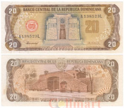 Бона. Доминиканская Республика 20 песо оро 1980 год. Алтарь Отечества. (F-VF)