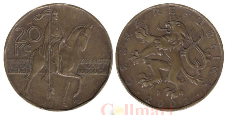  Чехия. 20 крон 2002 год. Святой Вацлав. 
