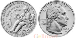 США. 25 центов 2025 год. 19-я монета. Американские женщины - Стейси Парк Милберн. (D)