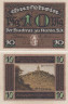  Бона. Германия. Кала 10 пфеннигов 1920 год. Замок на холме. Нотгельд. (VF) 