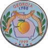  США. 25 центов 1999 год. Штат Джорджия. цветное покрытие (P). 