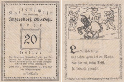 Бона. Австрия. Инцерсдорф 20 геллеров 1920 год. Нотгельд. (XF)
