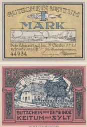 Бона. Германия. Кайтум 1 марка 1921 год. Нотгельд. (XF)