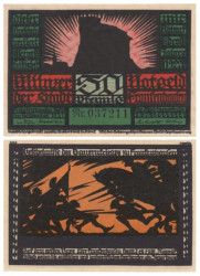 Бона. Германия. Франкенхаузен 50 пфеннигов 1921 год. Нотгельд. Вар. 4. (VF)