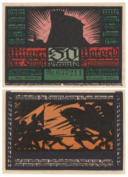  Бона. Германия. Франкенхаузен 50 пфеннигов 1921 год. Нотгельд. Вар. 4. (VF) 