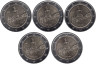  Германия. Набор монет (5 штук), 2 евро 2022 год. Тюрингия, Замок Вартбург. 
