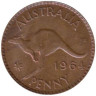  Австралия. 1 пенни 1964 год. Кенгуру. Без точки. 
