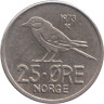  Норвегия. 25 эре 1973 год. Птица. 