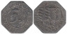 Германия. Оберндорф. 5 пфеннигов 1918 год. Нотгельд. 
