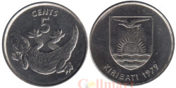 Кирибати. 5 центов 1979 год. Геккон. (магнитная)