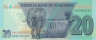  Бона. Зимбабве 20 долларов 2020 год. Водопад Виктория. (Пресс) 