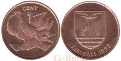 Кирибати. 1 цент 1992 год. Птица фрегат. (магнитная)