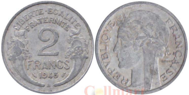  Франция. 2 франка 1948 год. (B) 
