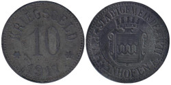 Германия. Пфаффенхофен-на-Ильме. 10 пфеннигов 1917 год. Нотгельд.